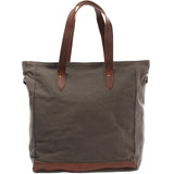 B-Ware Shopper Beuteltasche Damentasche Canvas Leder grau LE0040