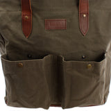 Shopper Beuteltasche Damentasche Canvas Leder grün LE0040