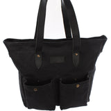 Shopper Beuteltasche Damentasche Canvas Leder schwarz LE0040