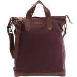 Shopper Henkeltasche Damen Canvas Leder bordeaux LE0037