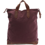 Shopper Henkeltasche Damen Canvas Leder bordeaux LE0037