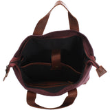Shopper Henkeltasche Damen Canvas Leder bordeaux LE0037