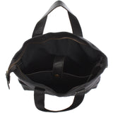 Shopper Henkeltasche Damen Canvas Leder schwarz LE0037