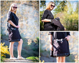 Shopper Henkeltasche Damen Canvas Leder schwarz LE0037