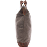 Shopper Henkeltasche Damen Canvas Leder braun grau LE0037