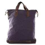 Shopper Henkeltasche Damen Canvas Leder navy LE0037