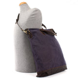 Shopper Henkeltasche Damen Canvas Leder navy LE0037