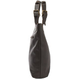 Henkeltasche Schultertasche Shopper Leder dunkelbraun LE0033