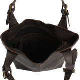 Henkeltasche Schultertasche Shopper Leder dunkelbraun LE0033
