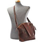 Shopper Schultertasche Damen Handtasche Ledertasche Henkeltasche Leder braun LE0060