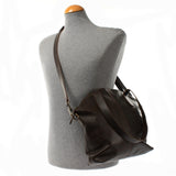 Shopper Schultertasche Damen Handtasche Ledertasche Henkeltasche Leder dunkelbraun LE0060