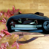 Shopper Schultertasche Damen Handtasche Ledertasche Henkeltasche Leder schlamm LE0060