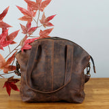 Shopper Schultertasche Damen Handtasche Ledertasche Henkeltasche Leder schlamm LE0060