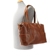 Shopper Schultertasche Henkeltasche Damen Handtasche Leder braun LE0061