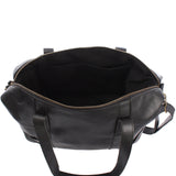 Shopper Schultertasche Henkeltasche Damen Handtasche Leder schwarz LE0061