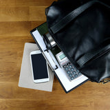 Shopper Schultertasche Henkeltasche Damen Handtasche Leder schwarz LE0061