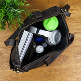 Shopper Schultertasche Henkeltasche Leder dunkelbraun LE0034