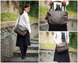 Shopper Schultertasche Henkeltasche Leder dunkelbraun LE0034