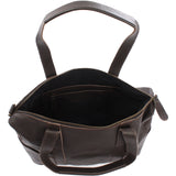 Shopper Schultertasche Henkeltasche Leder dunkelbraun LE0034
