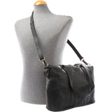 Shopper Schultertasche Henkeltasche Leder grau LE0034