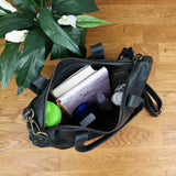 Shopper Schultertasche Henkeltasche Leder grau LE0034