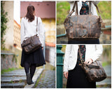 Shopper Schultertasche Henkeltasche Leder schlamm LE0034