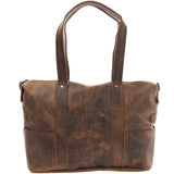 Shopper Schultertasche Henkeltasche Leder schlamm LE0034