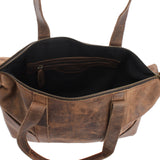 Shopper Schultertasche Henkeltasche Leder schlamm LE0034