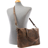 Shopper Schultertasche Henkeltasche Leder schlamm LE0034