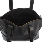 Shopper Schultertasche Henkeltasche Leder schwarz LE0034