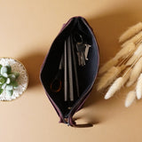 Stiftemappe Federtasche Stifteetui Federmappe Damen Herren Canvas Leder bordeaux LE9026