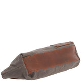 Stiftemappe Federtasche Stifteetui Federmappe Damen Herren Canvas Leder grau LE9026