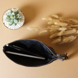 Stiftemappe Federtasche Stifteetui Federmappe Damen Herren Canvas Leder grau LE9026