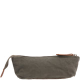 Stiftemappe Federtasche Stifteetui Federmappe Damen Herren Canvas Leder grün LE9026