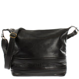 Umhängetasche Beuteltasche Ledertasche Damentasche Leder schwarz LE0064