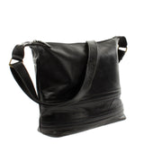 Umhängetasche Beuteltasche Ledertasche Damentasche Leder schwarz LE0064