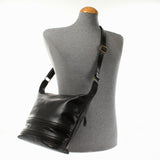 Umhängetasche Beuteltasche Ledertasche Damentasche Leder schwarz LE0064