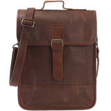 Umhängetasche Freizeittasche Herren Damen Hochformat Leder braun LE3052