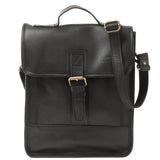 Umhängetasche Freizeittasche Herren Damen Hochformat Leder schwarz LE3052