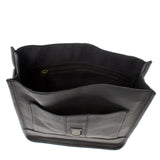 Umhängetasche Freizeittasche Herren Damen Hochformat Leder schwarz LE3052