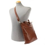 Damentasche Umhängetasche Henkeltasche Leder braun LE0068