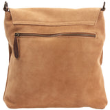 Umhängetasche Ledertasche Damen Schultertasche Wildleder cognac LE3027