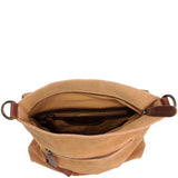 Umhängetasche Ledertasche Damen Schultertasche Wildleder cognac LE3027