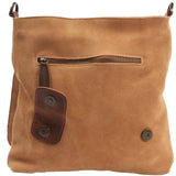 Umhängetasche Ledertasche Damen Schultertasche Wildleder cognac LE3027