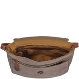 kleine Umhängetasche Ledertasche Damentasche Schultertasche Veloursleder grau LE3047