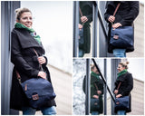 Umhängetasche Damentasche Wildleder Leder indigo blau LE3027