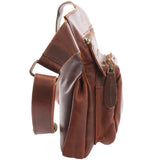 Umhängetasche Schultertasche Crossbag Damen Herren Leder braun LE3015