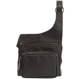 Umhängetasche Schultertasche Crossbag Damen Herren Leder dunkelbraun LE3015