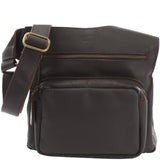 Umhängetasche Schultertasche Crossbag Damen Herren Leder dunkelbraun LE3015