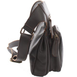 Umhängetasche Schultertasche Crossbag Damen Herren Leder dunkelbraun LE3015